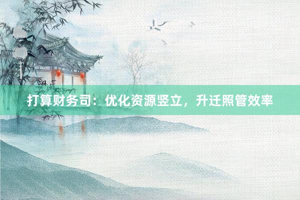打算财务司：优化资源竖立，升迁照管效率